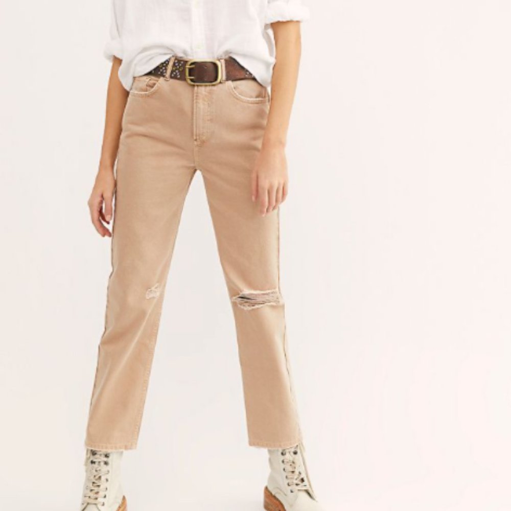 Free People Dakota Straight Leg Distressed Jeans